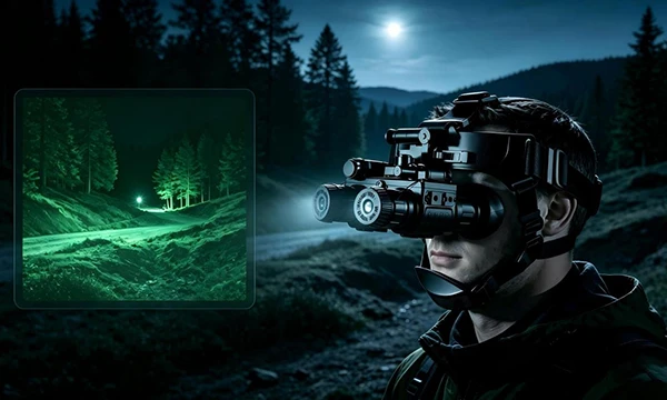 نظارات الرؤية الليلية ثنائية العينين المثبتة على الرأس