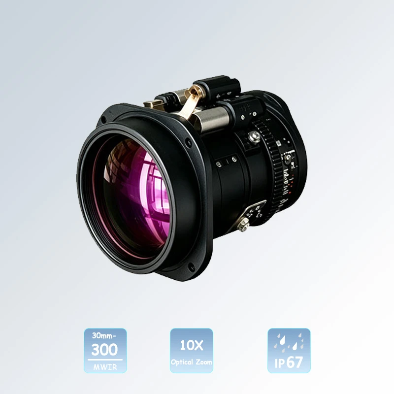 زوم بصري مستمر مقاس 30&ndash;300 مم 10X عدسات MWIR